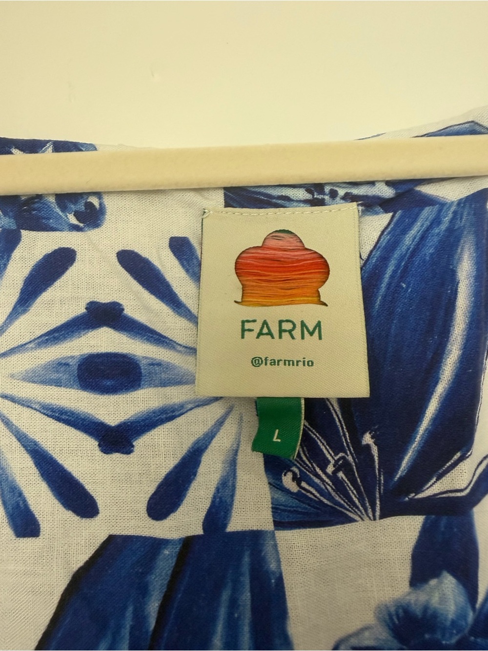 FARM Rio Blue & White Tropical Button-Front Dress - Picture 2 of 4